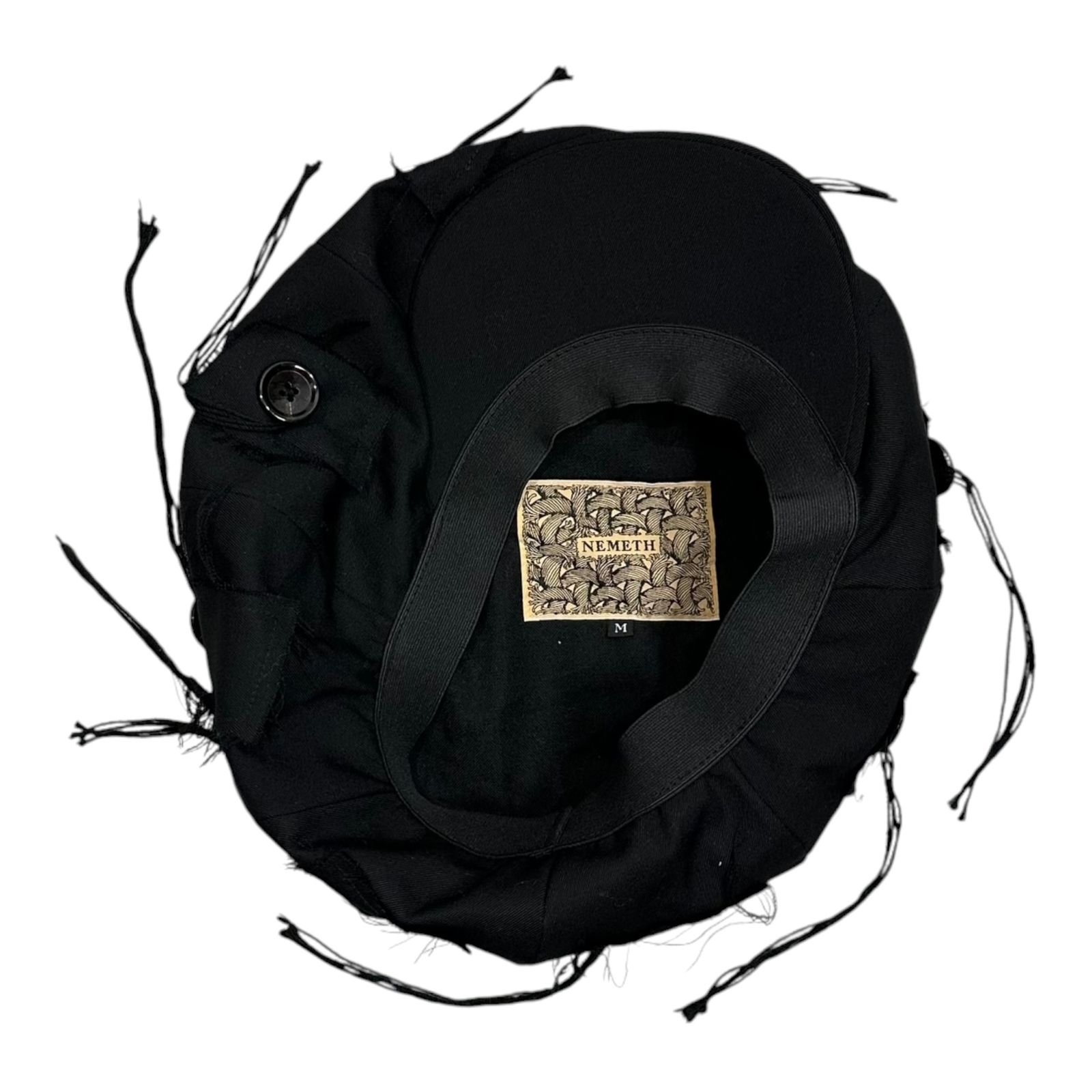 Nemeth(ネメス) Pleated Button-up Big Casquette ヒモ ボタン ビッグ
