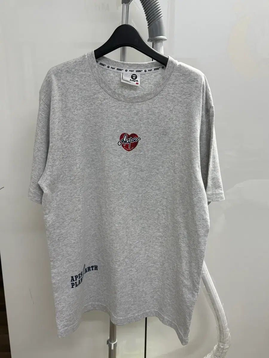 Aape ハート ロゴ 半袖T グレー