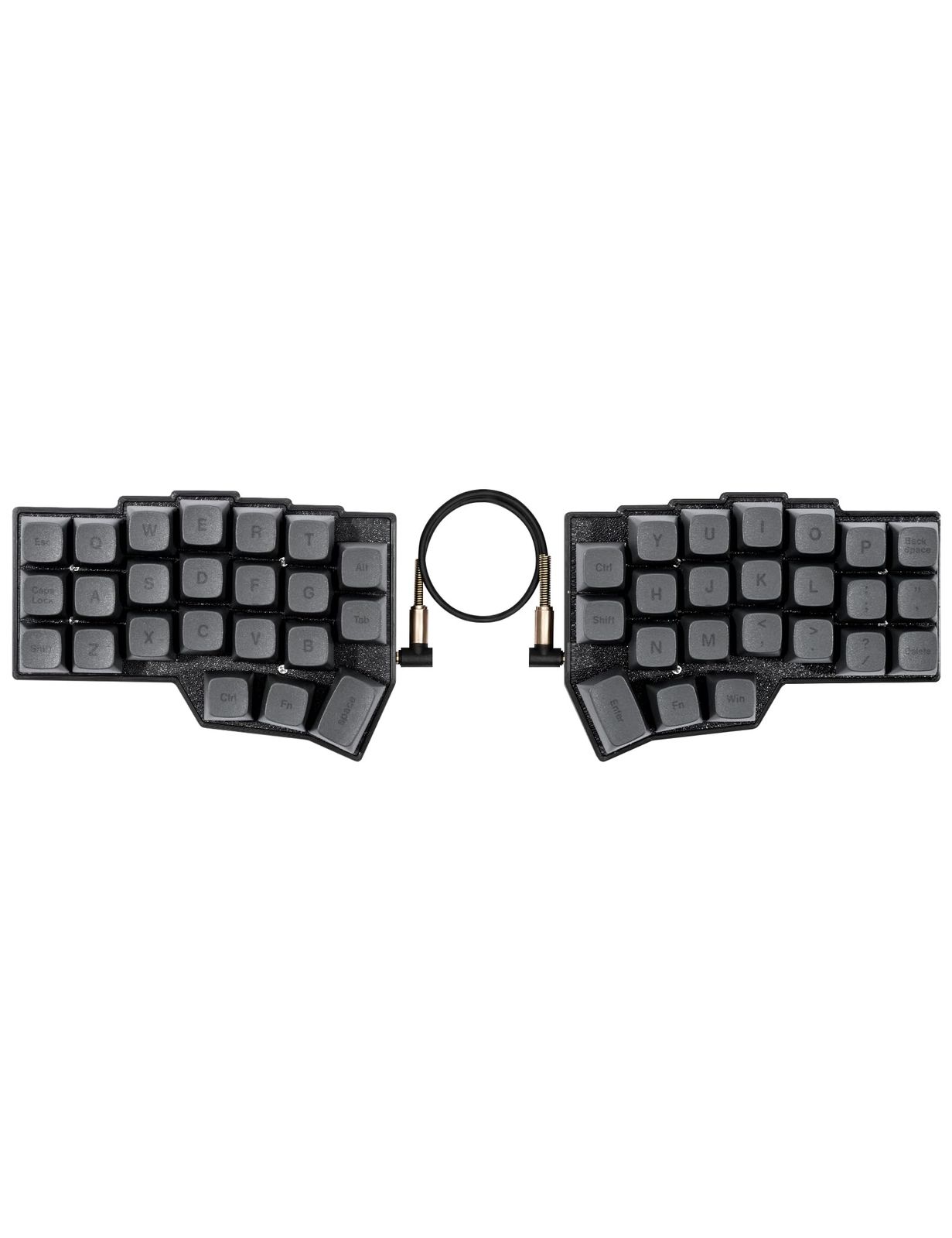 Koravax Corne 分割型メカニカルキーボード、エルゴノミクス 46キー カラムスタッガード オーソリニア配列、QMK/VIAL プログラマブル、ホットスワップ対応 カスタムマクロパッド プログラマー&タイピスト向け (有線、ブラック)