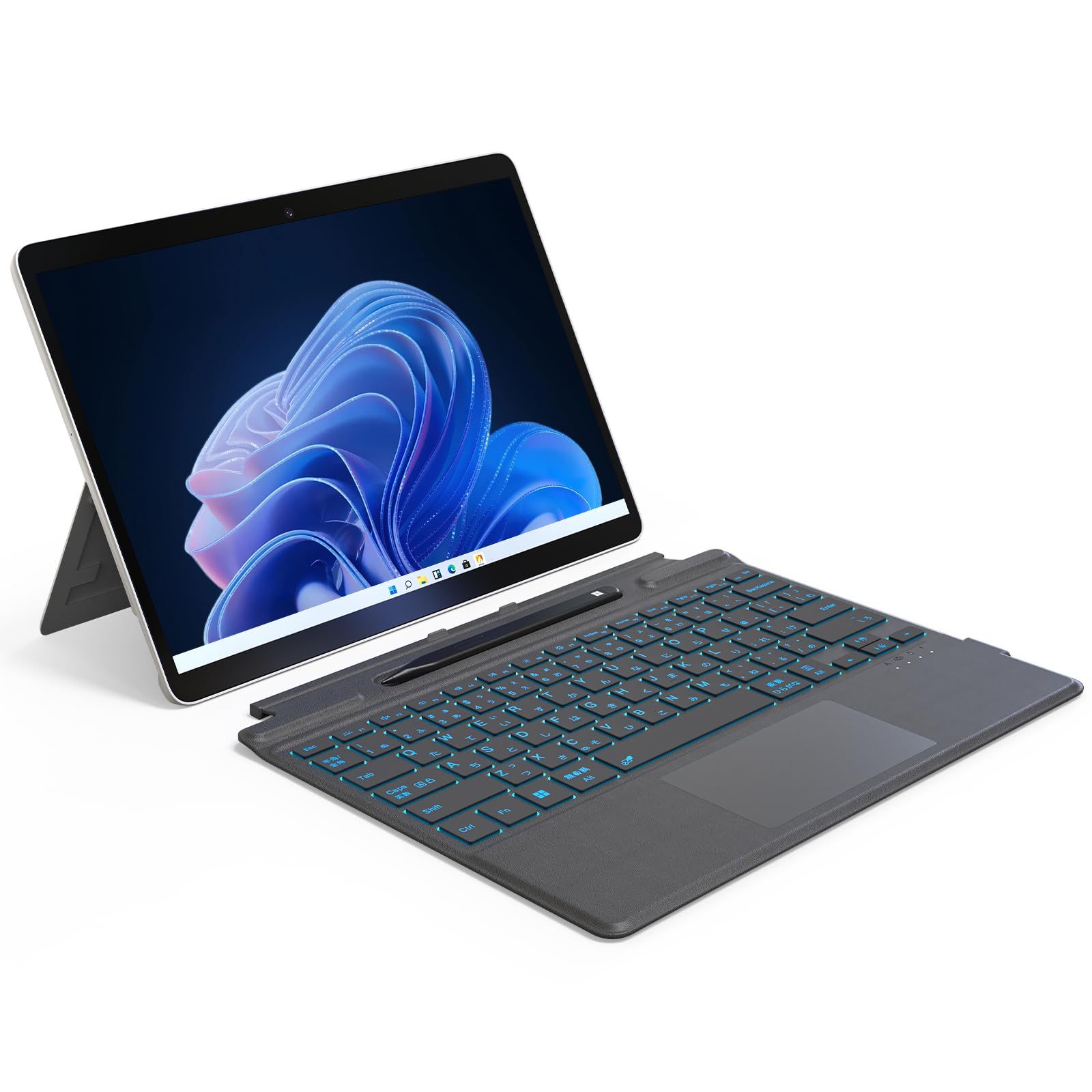 Surface Proキーボード 8/9/10/X/11通用 タッチパッド搭載 日本語配列 超薄スリム 軽量 持ち運びやすい 磁気吸着 Type-C充電 脱着式