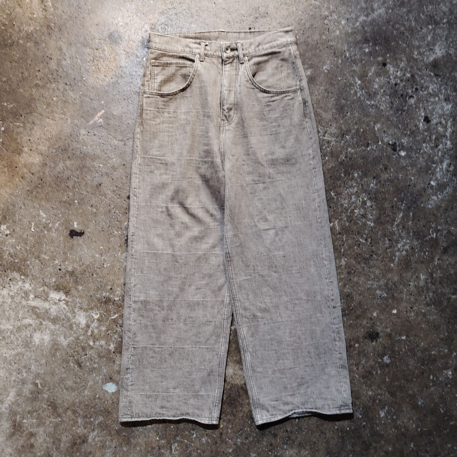 BEAMS FUTURE ARCHIVE 24ss BUGGY SLAB DENIM PANTS BROWN S ビームス 