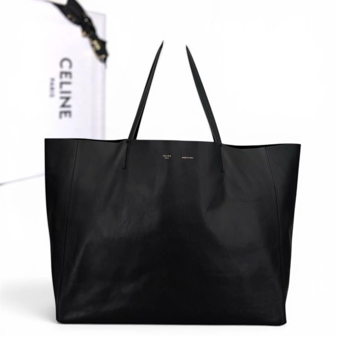 セリーヌ　ホリゾンタルカバ　トートバッグ　レザー　黒　ハンドバッグ CELINE