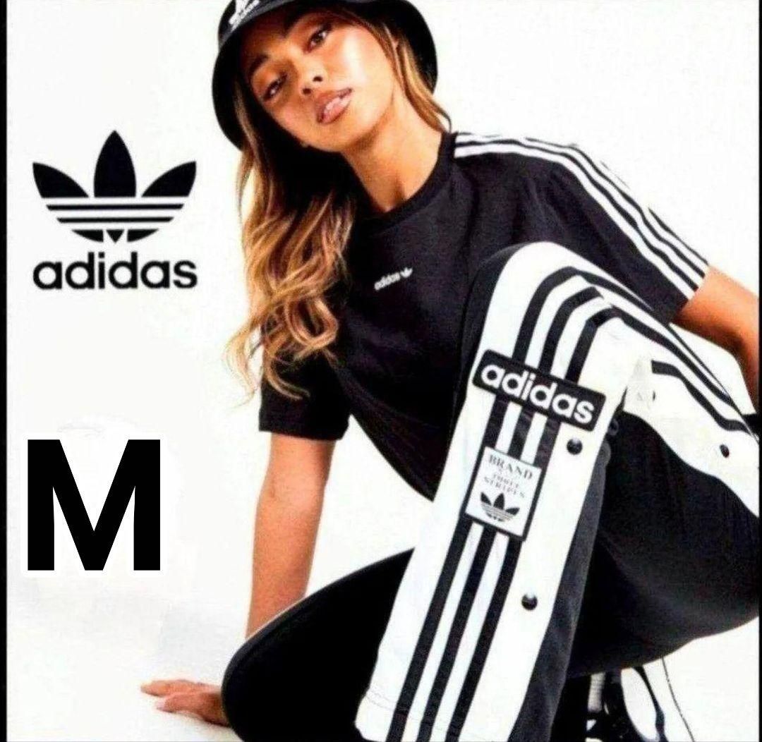 アディダス 黒 アディブレイク スナップパンツ ジャージ 女性M ジェニー着用