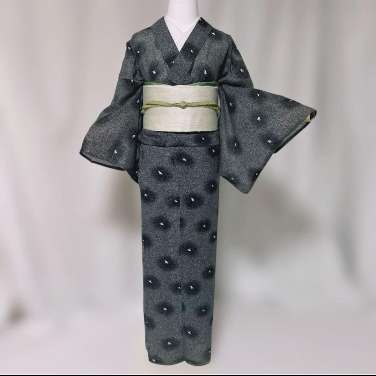 東レ 絽 江戸小紋 浜千鳥 霰 フルセット 夏帯 夏帯締め 四季対応帯揚げ