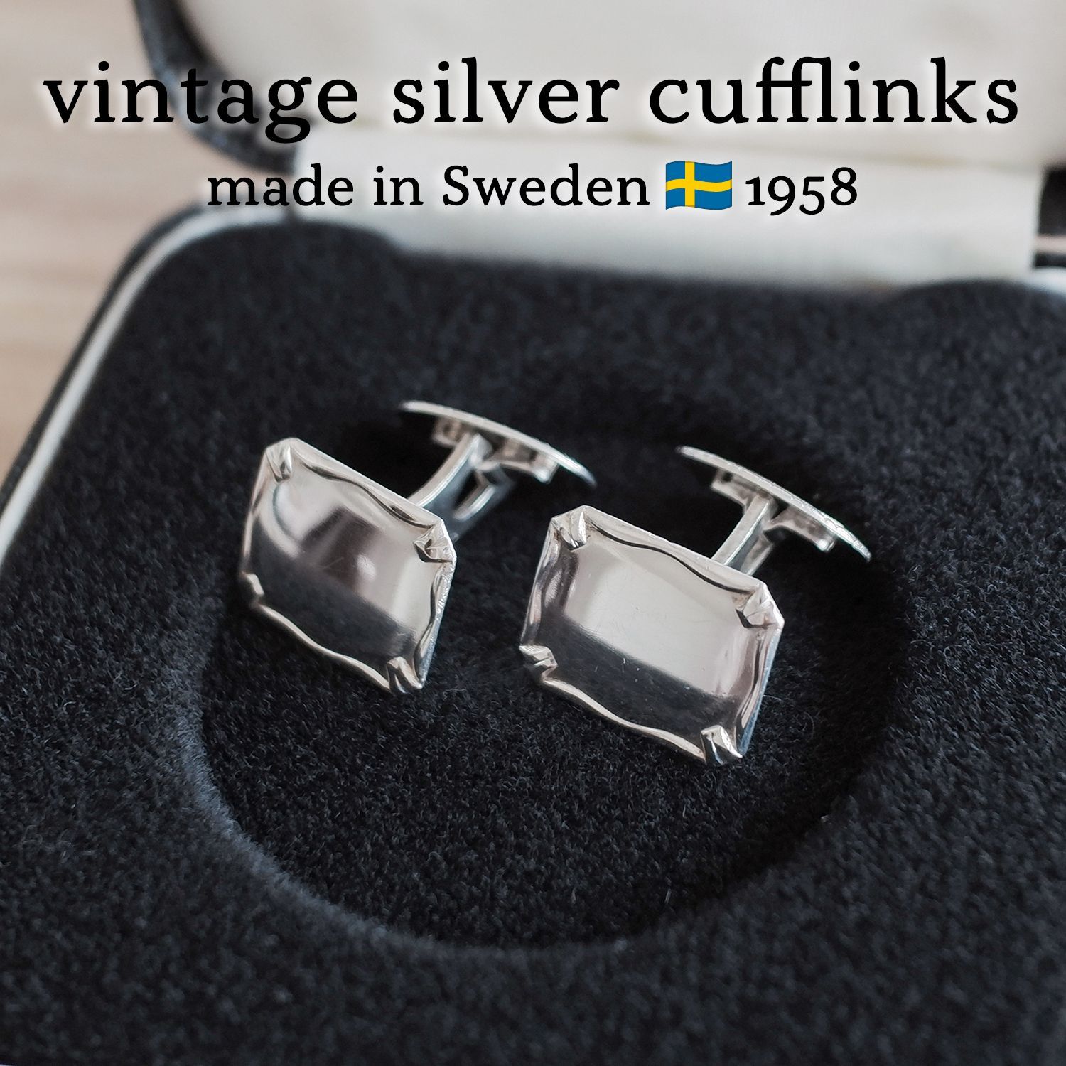 【スウェーデン製 1958年 ヴィンテージ】シルバー カフスボタン m318