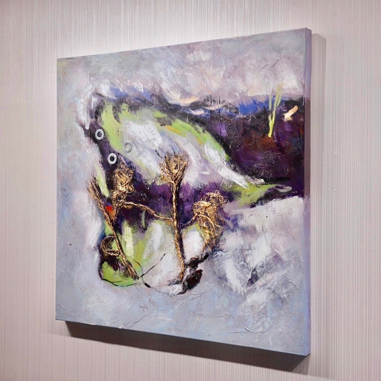 油絵 抽象画 大型 80×80 壁掛け ハンドメイド アート 現代 絵画 美術 モダン 展示品