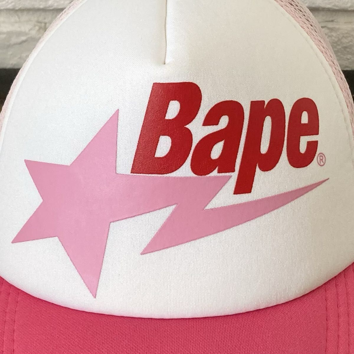 BAPESTA LOGO メッシュ キャップ PINK a bathing ape star BAPE sta