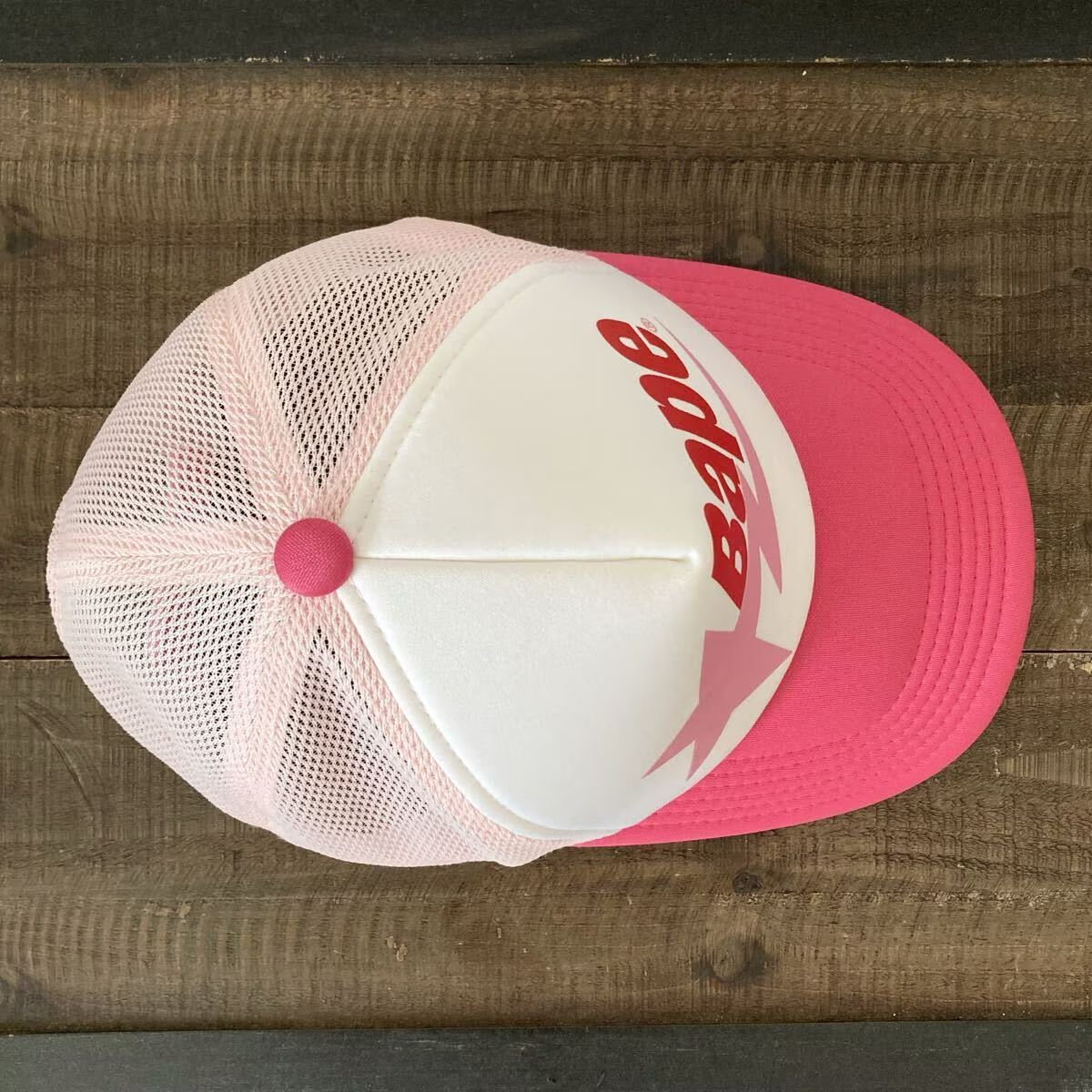 BAPESTA LOGO メッシュ キャップ PINK a bathing ape star BAPE sta