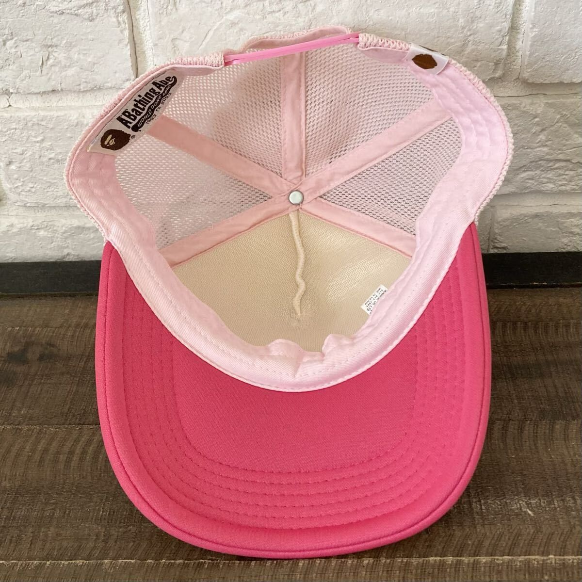 BAPESTA LOGO メッシュ キャップ PINK a bathing ape star BAPE sta