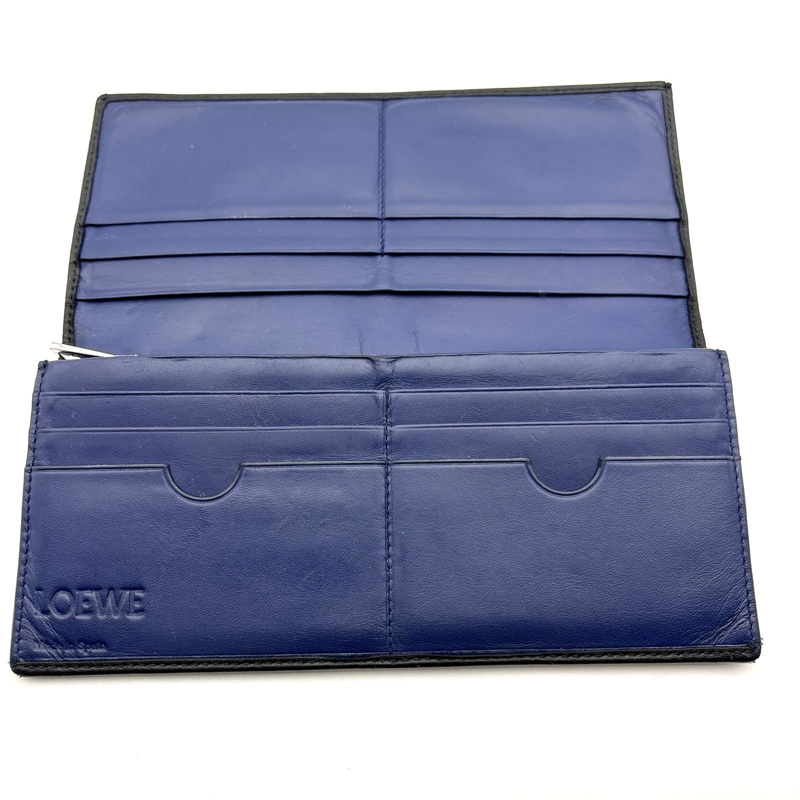 良品 】LOEWE ロエベ アナグラム 長財布 バイカラー レザー ブラック 