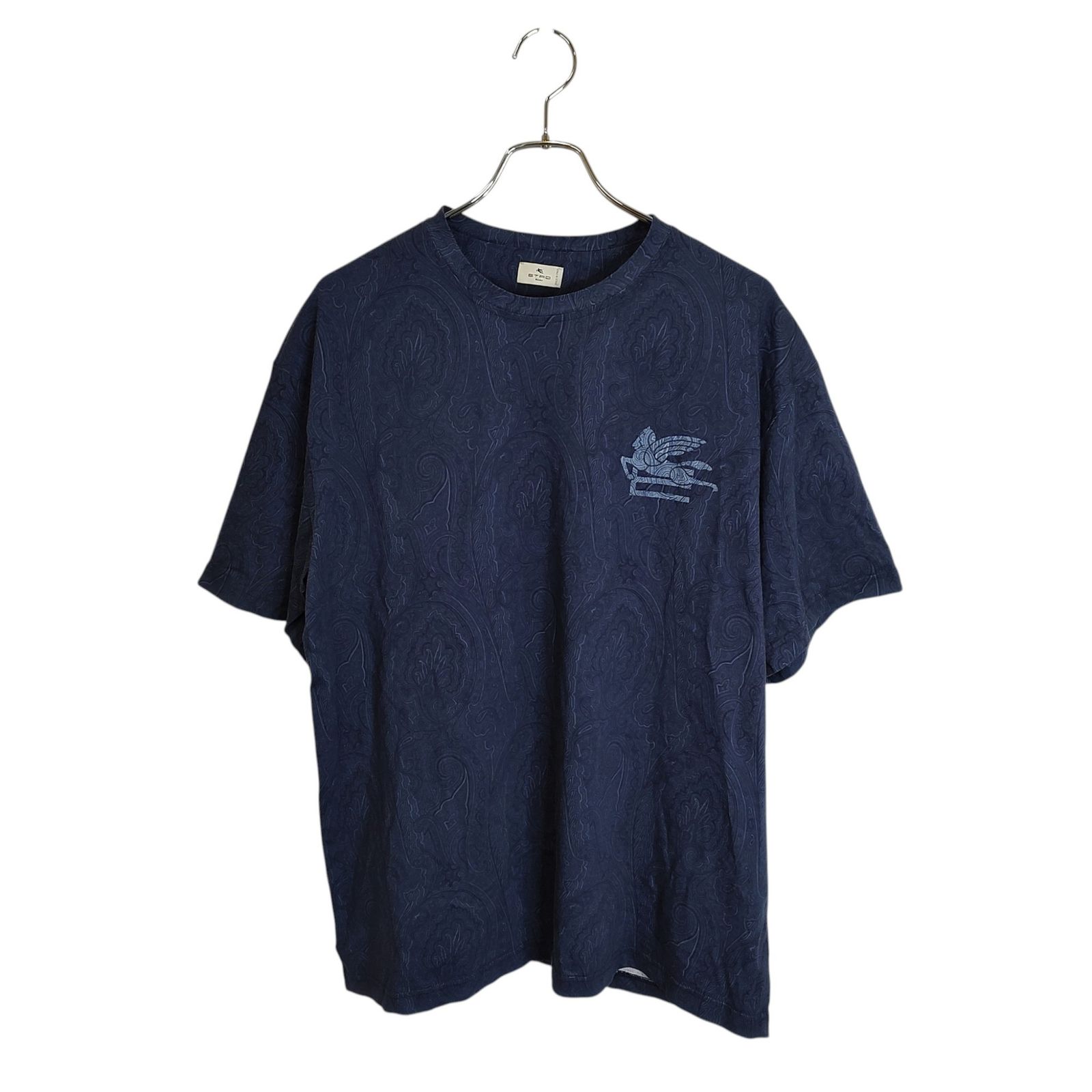 ETRO エトロ 26SS ペイズリー柄 半袖 Tシャツ MRMA0004 XL ネイビー メンズ
