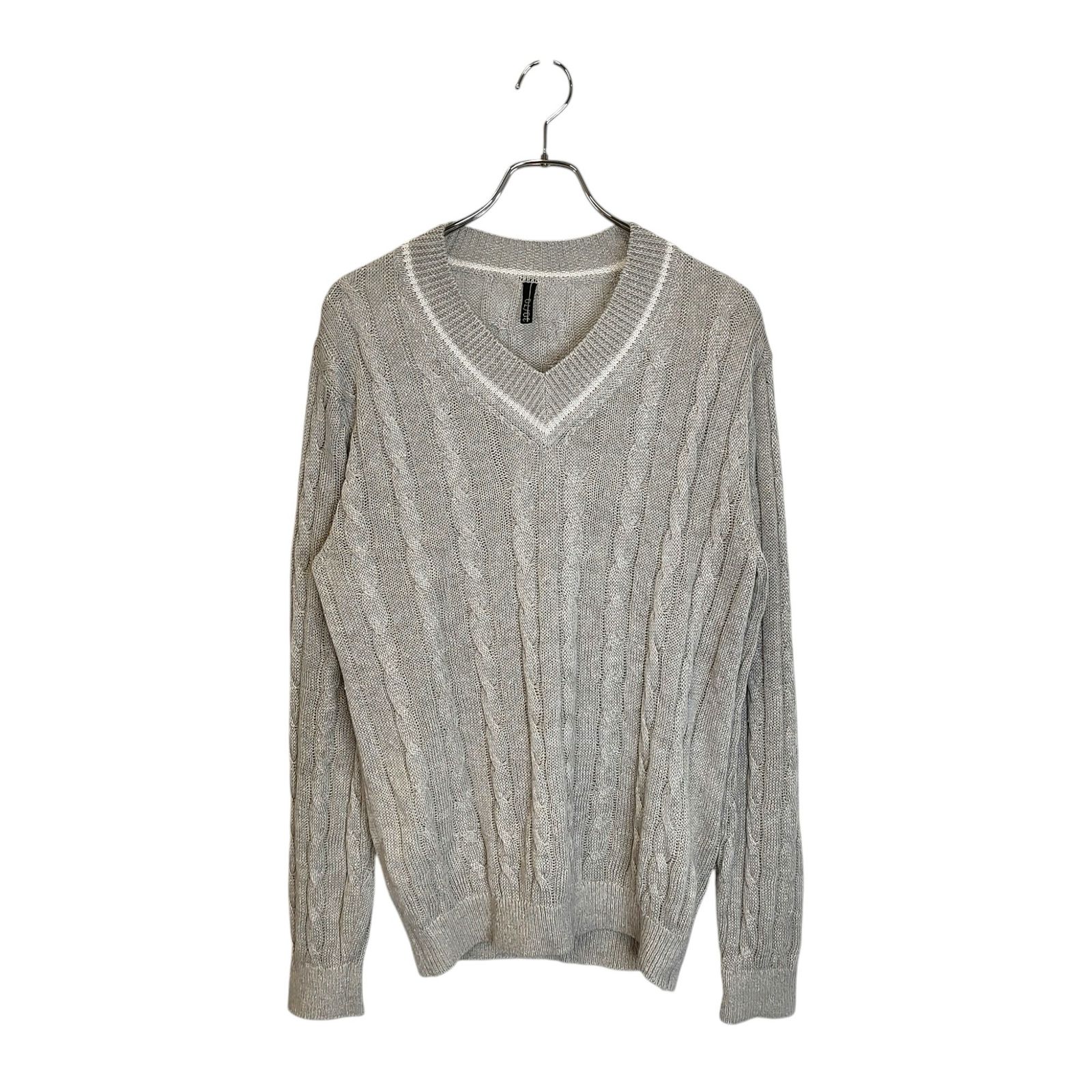30/70 トレンタ セッタン Linen Tilden Knit V-Neck Pullover リネンチルデン ニット Vネック プルオーバー 46 グレー メンズ