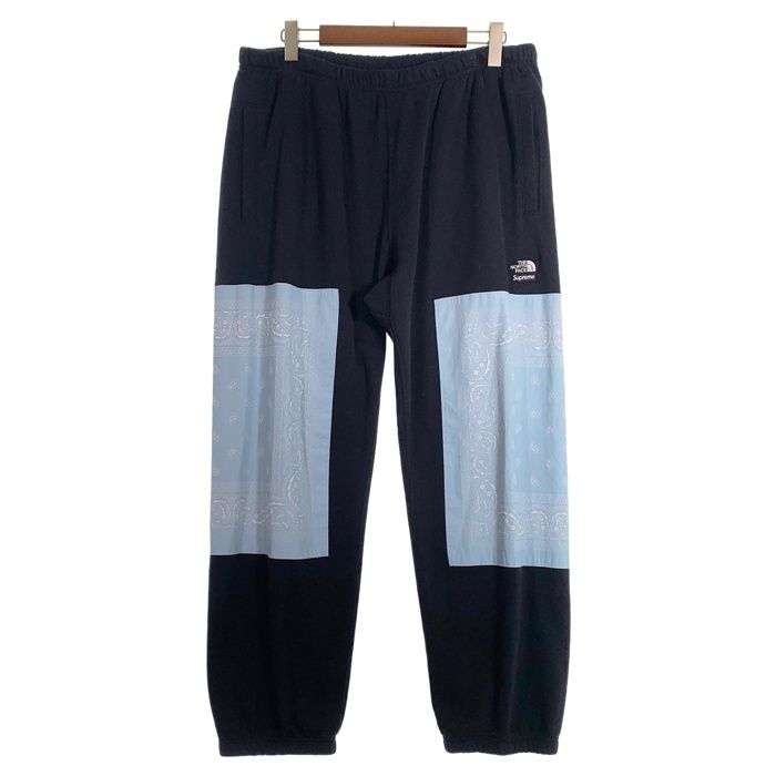 SUPREME シュプリーム THE NORTH FACE ノースフェイス 22SS TREKKING BANDANA SWEATPANT ノースフェイス トレッキング バンダナ スウェットパンツ ブラック NB02210I Size XL