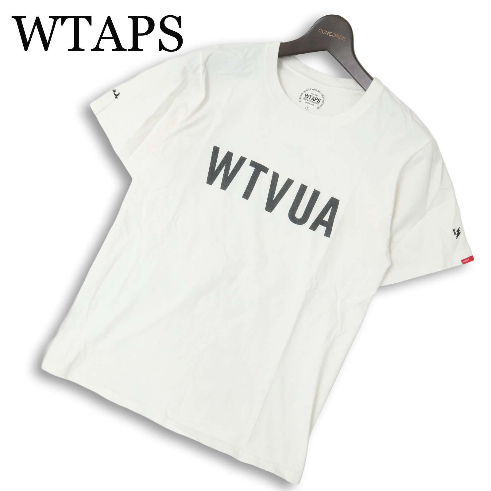 WTAPS ダブルタップス 春夏 WTVUA ロゴ★ プリント 半袖 Tシャツ カットソー Sz.1 メンズ 白