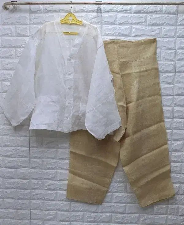 05 リネン 麻チマチョゴリ セット メンズ 110 2XL キー175 天然 リネン 麻