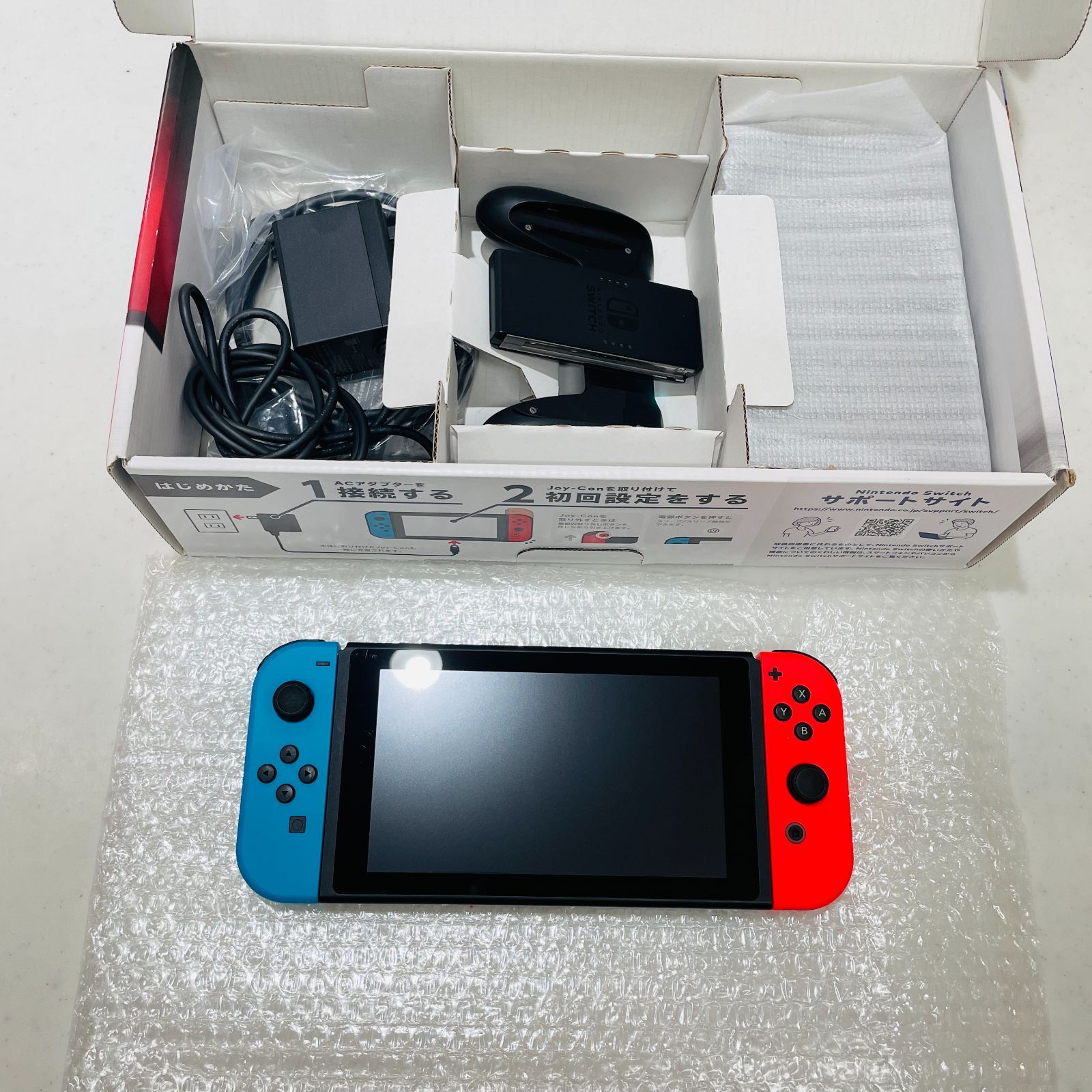 【動作品】Nintendo Switch ネオンブルー・ネオンレッド 外箱有 Nintendo Switch 本体 初期型V1 ネオンブルー ネオンレッド 美品 液晶