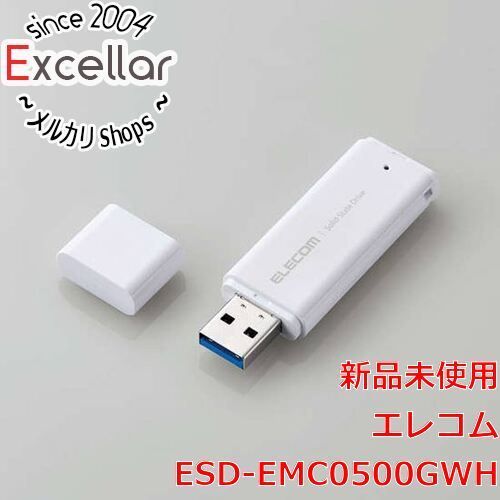 [bn:11] ELECOM　外付けポータブルSSD　ESD-EMC0500GWH　ホワイト　500GB