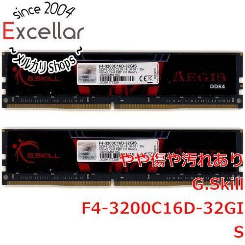 [bn:17] G.Skill　デスクトップ用 F4-3200C16D-32GIS　DDR4 PC4-25600 16GB 2枚組
