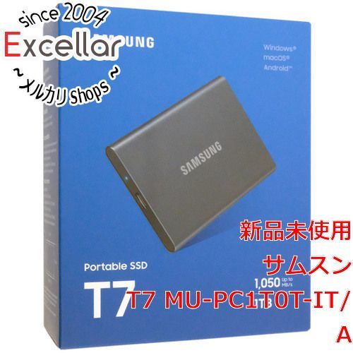 [bn:18] 【新品訳あり(箱きず・やぶれ)】 SAMSUNG　ポータブルSSD　T7 MU-PC1T0T-IT/A　1TB　グレー