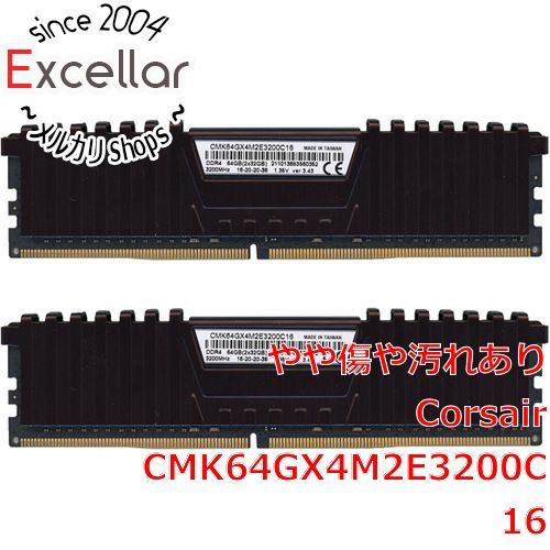 [bn:7] Corsair　デスクトップ用 CMK64GX4M2E3200C16　DDR4 PC4-25600 32GB 2枚組