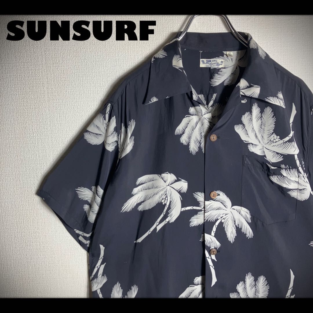 【美品】SUNSURF アロハシャツ 半袖 ヤシの木 パームツリー 黒 L 美品】SUNSURF アロハシャツ 半袖 ヤシの木 パームツリー 黒 L - メルカリ