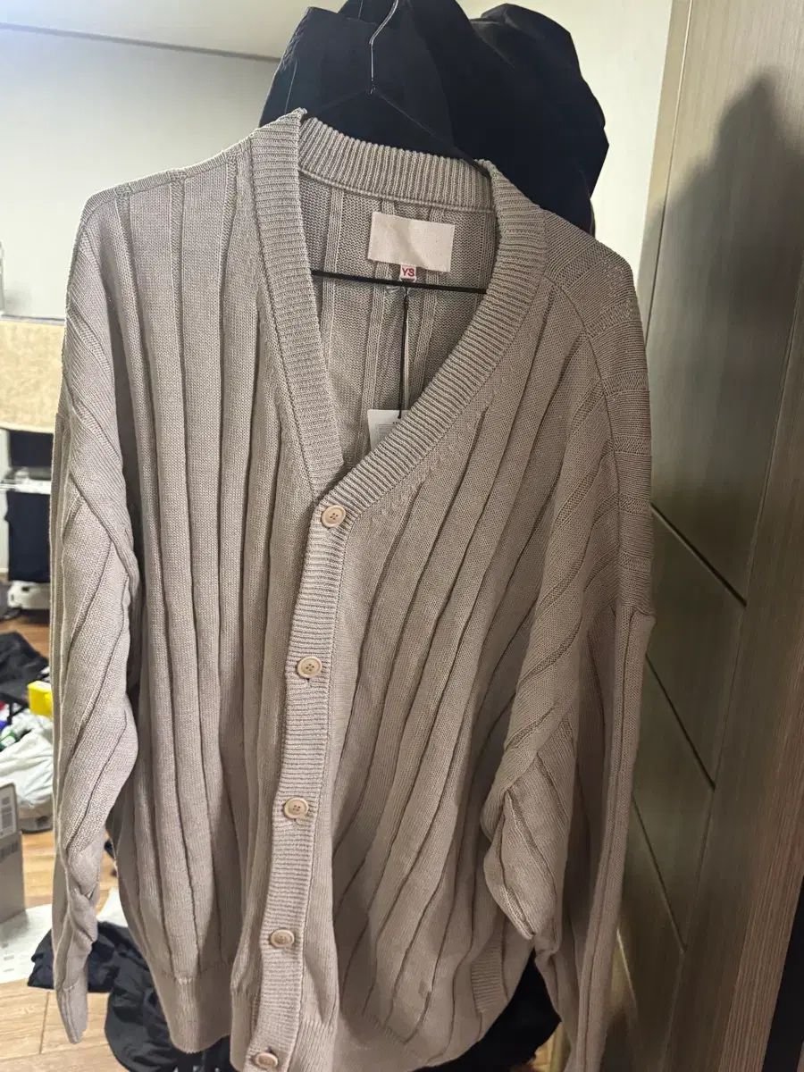 L) ヨコ 坂本 ケーブル カーディガン ベージュ 新品