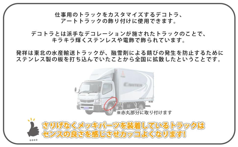 三菱 用 ふそう ジェネレーション キャンター メッキ フェンダー
