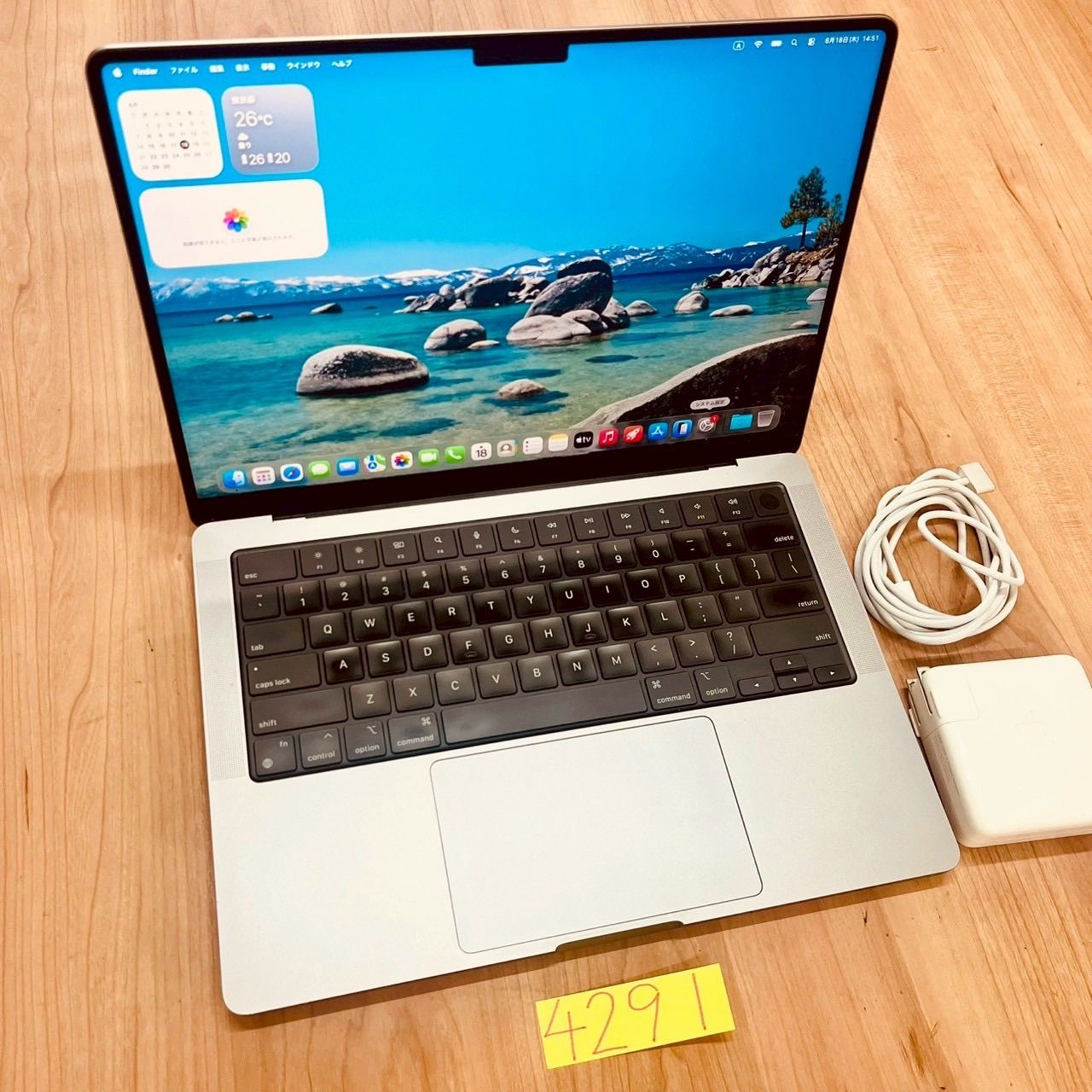 【動作確認済】 MacBook pro 14インチ 2021 Apple M1 pro 32GB 512GB 動画編集可 カメラ内蔵 ノートPC SSD搭載 macOSインストール済 【4291】