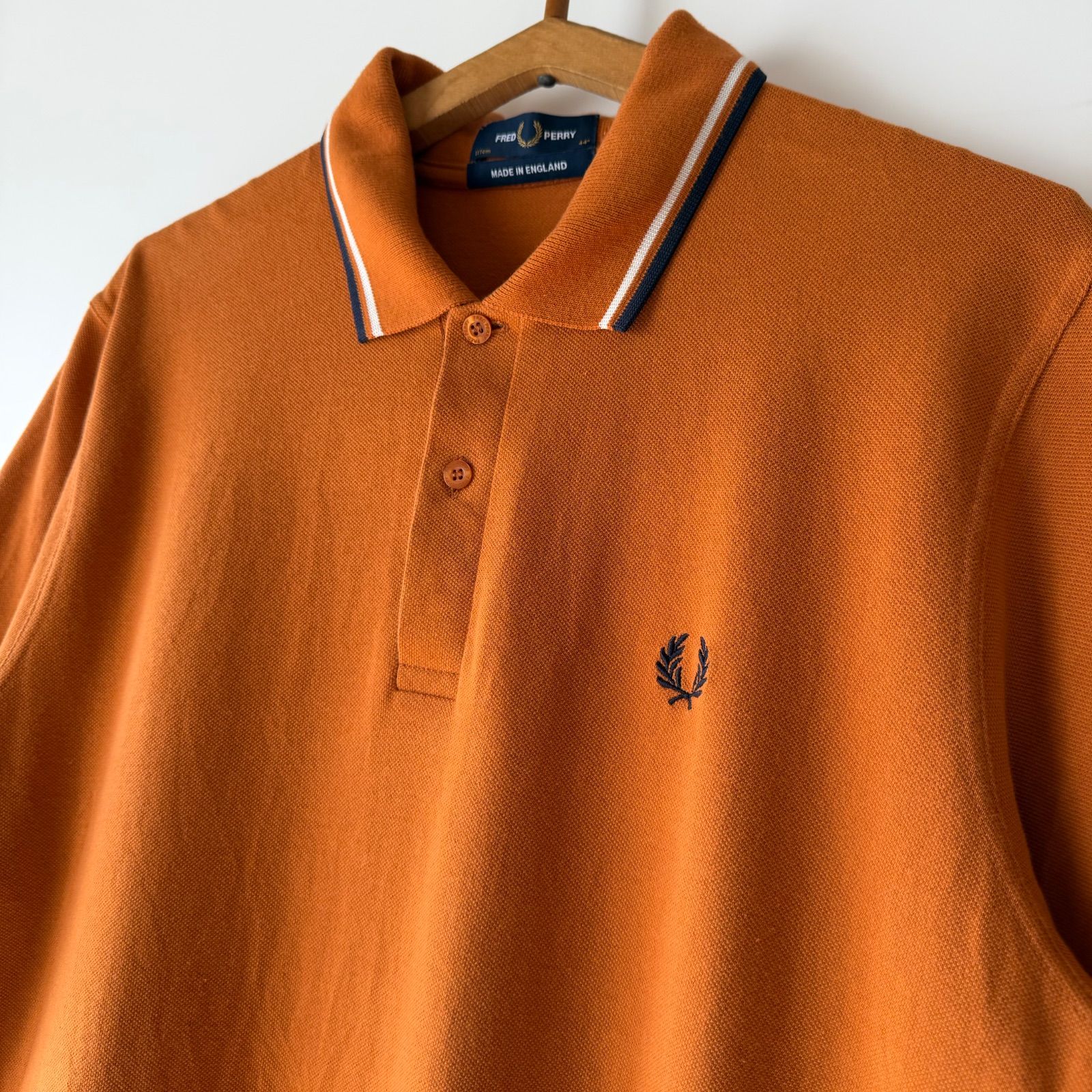 FRED PERRY short sleeve polo shirts light brown size 44 made in england
