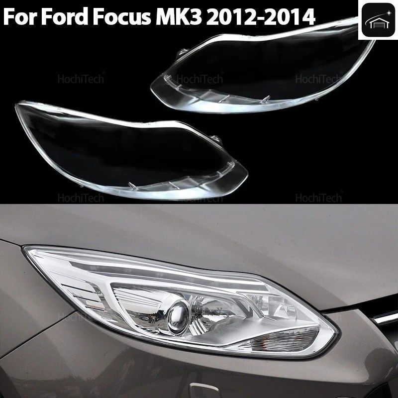 フォード フォーカス MK3 2012-2014 フェイスリフト前モデル用 フロントクリアヘッドライトカバー ガラスレンズケース ヘッドライトキャッ