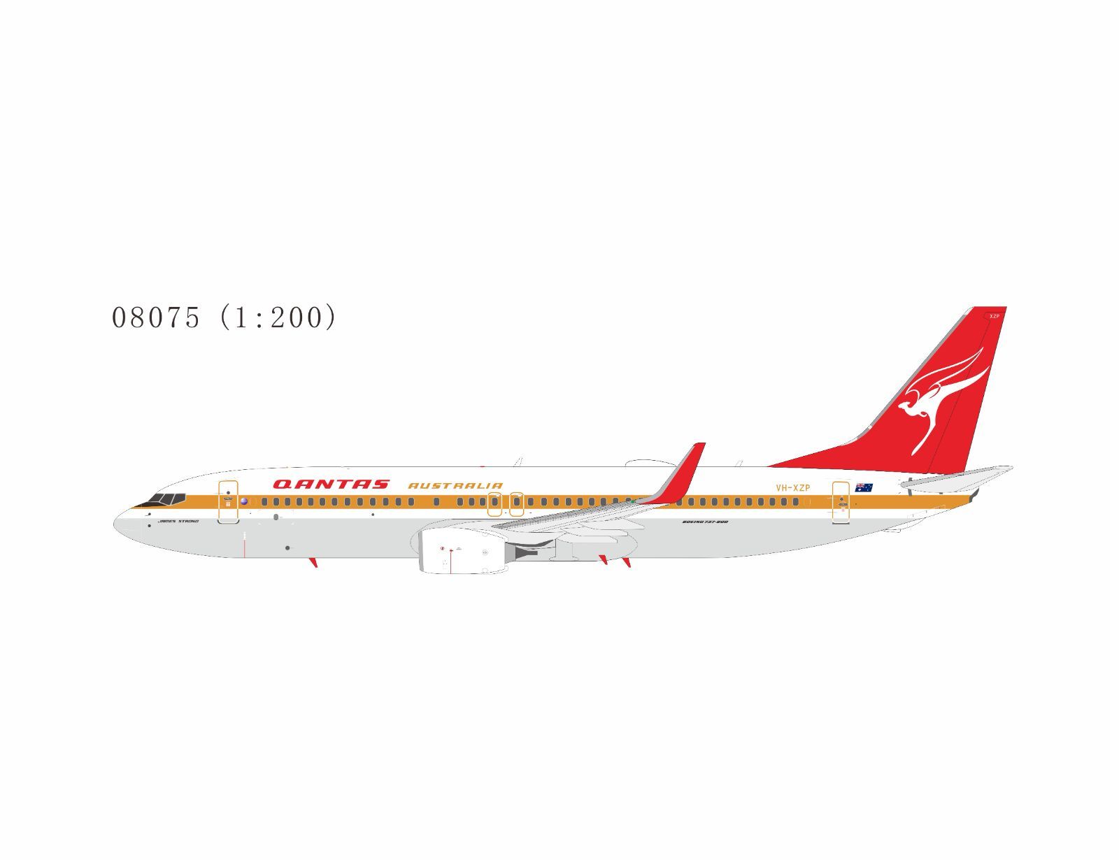 NGmodel カンタス航空 737-800 VH-XZP レトロ塗装 1/200 08075