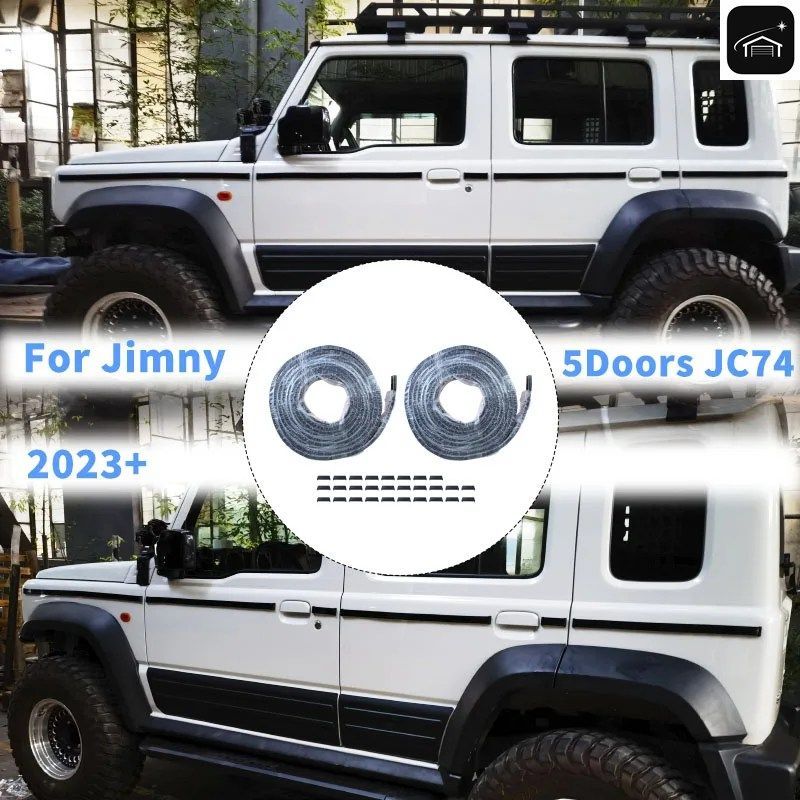 車のサイドドアボディトリムストリップ ジムニー JB74 JB74W JB74 JC74 2019-2026 サイドモールディングトリム ABS装飾 15,386円