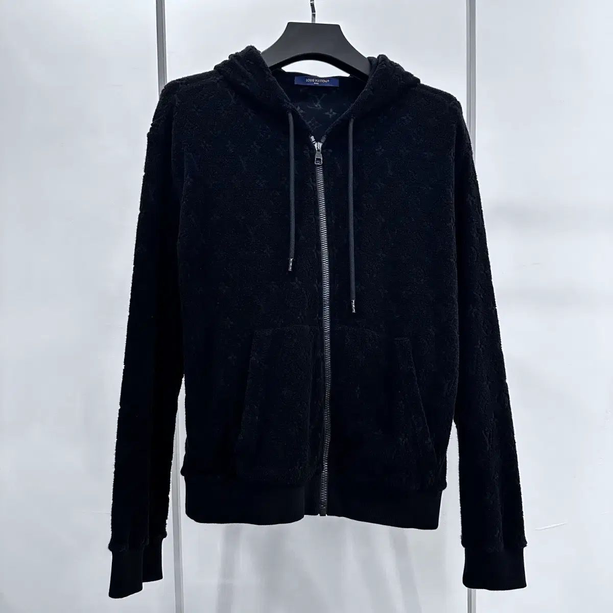 Louis Vuitton フレンチテリー モノグラム ジップアップ パーカー ブラック / S