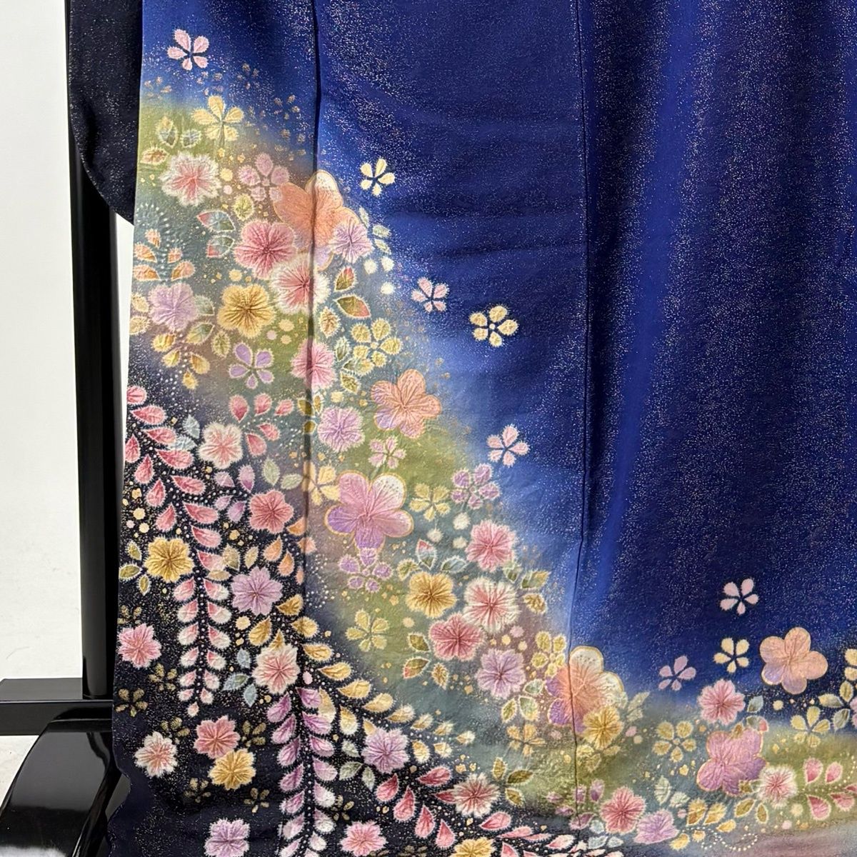 振袖 身丈172.5cm 裄丈72cm L 袷 落款 辻が花 金通し 金彩 青紫 正絹