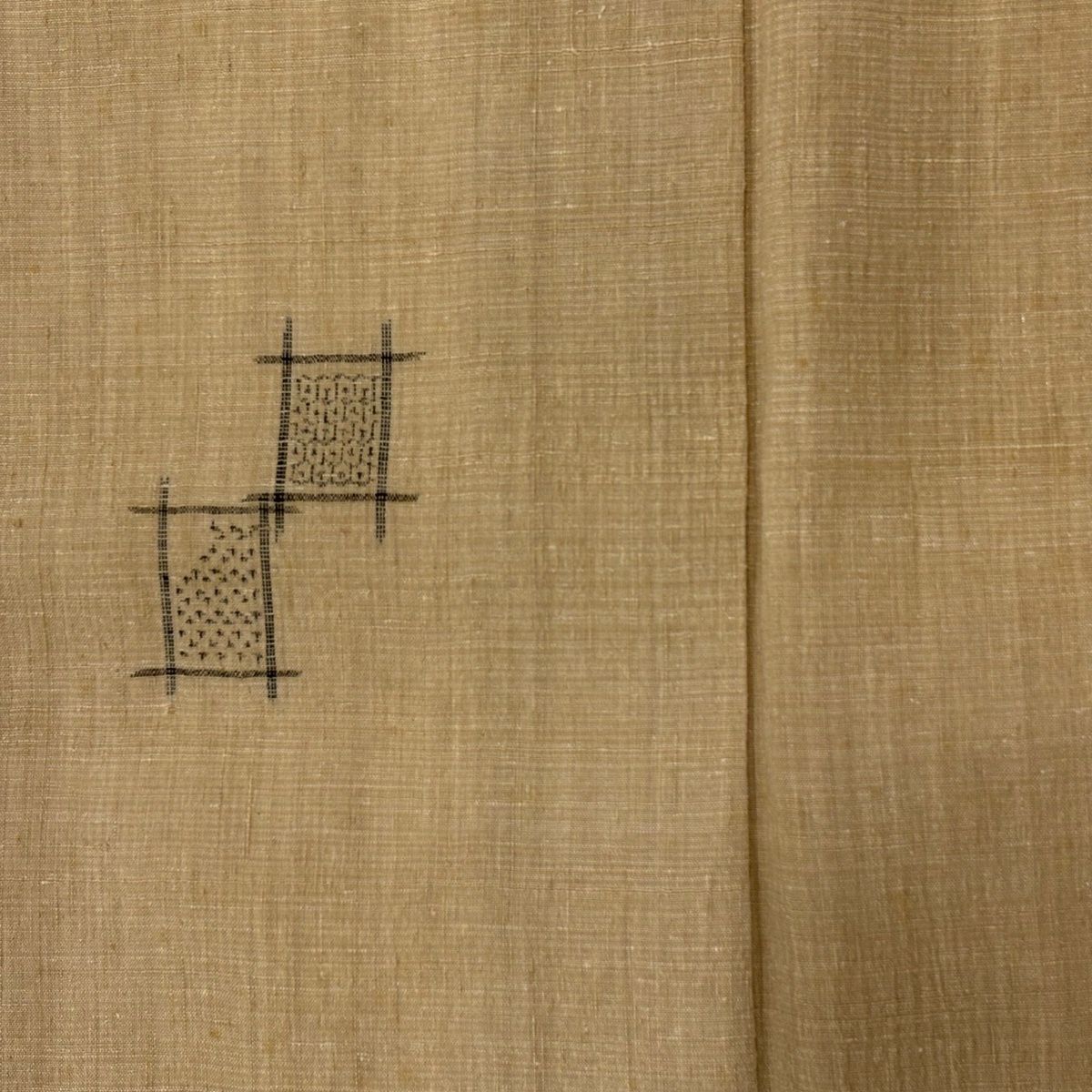 美品】 結城紬 身丈161cm 裄丈64.5cm M 単衣 本場結城紬 証紙 井桁