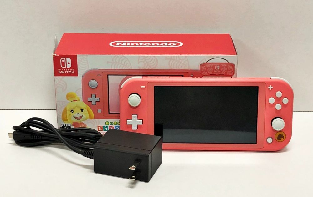 25. 【簡易動確済】Nintendo Switch Lite あつまれ どうぶつの森セット　〜しずえアロハ柄〜(難有/箱イタミ有)【併売品】
