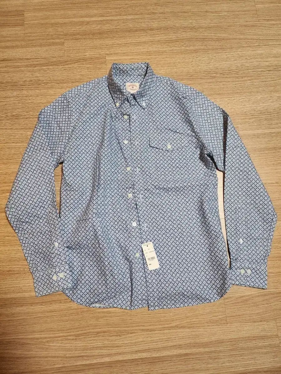 新品 ブルックス・ブラザーズ シャツ ブルー パータン 100サイズ