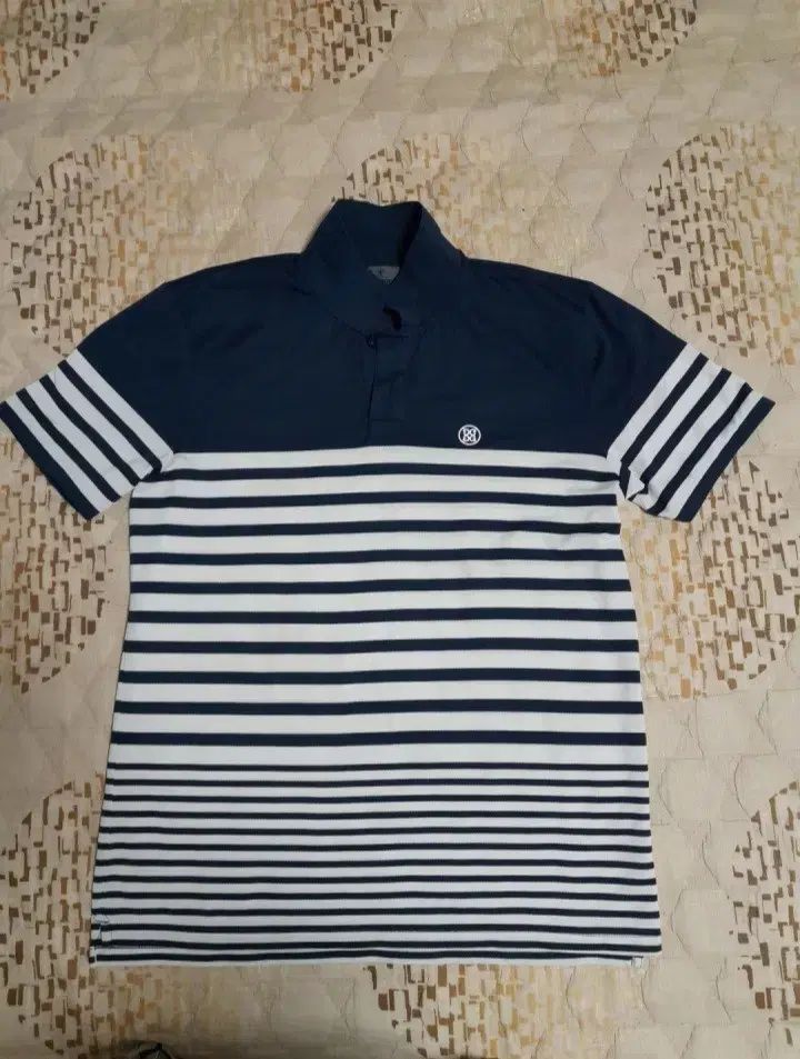 オーバーサイズ ゴルフウェア G FORE（ジーフォア） ストライプ 半袖 カラーTシャツ ネイビー