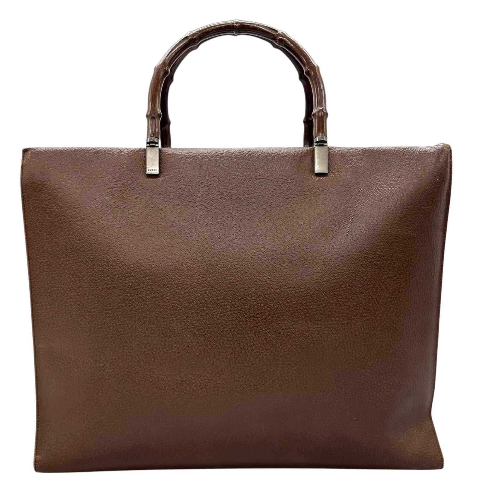 新着】GUCCI レザー ブラウン トートバッグ シルバー 002.1033 - メルカリ