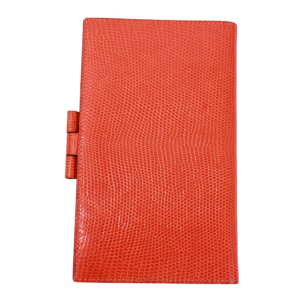 新着】HERMES アジェンダ ヴィジョン リザード オレンジ 手帳カバー