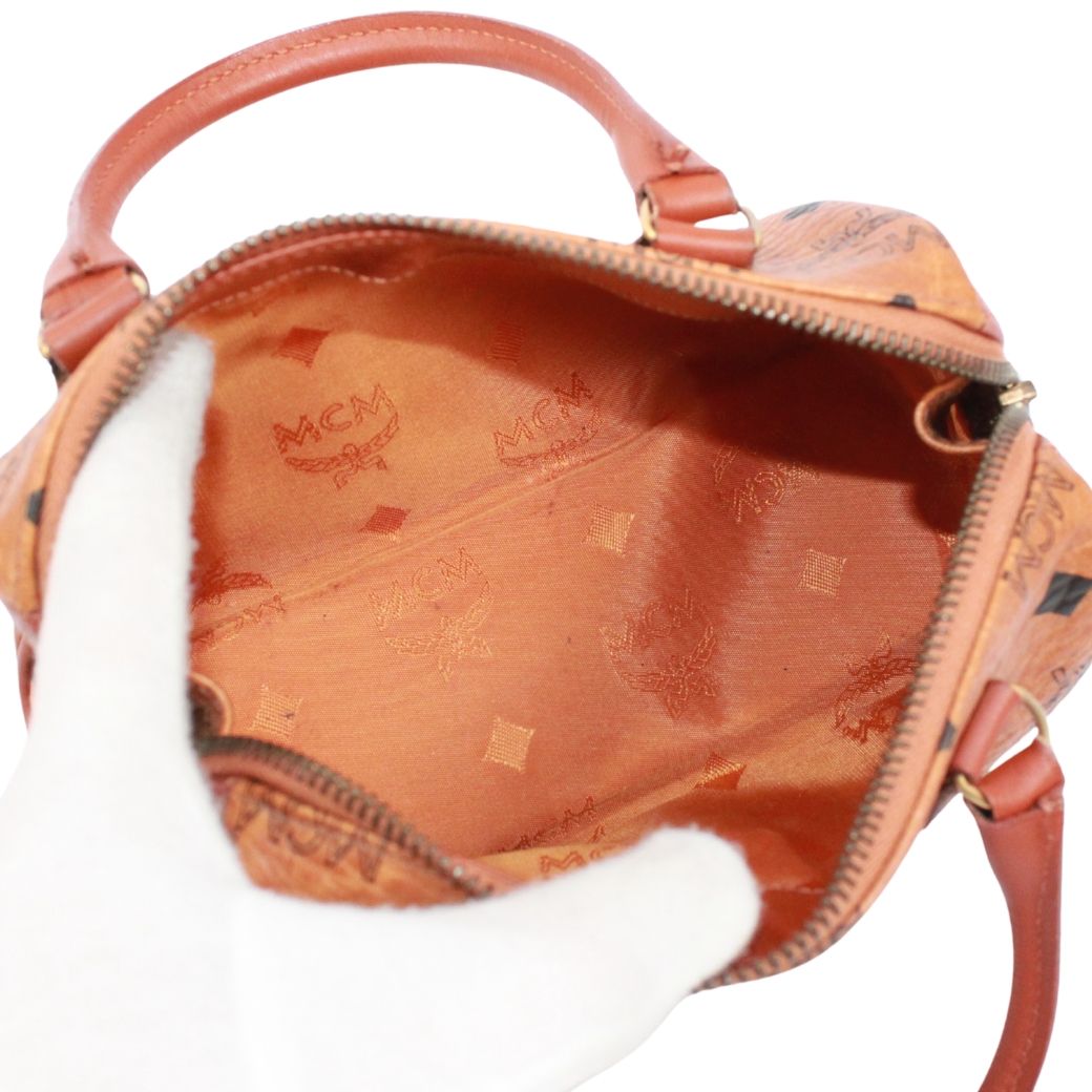 新着】MCM ヴィセトス ミニボストンバッグ レザー ブラウン ショルダー