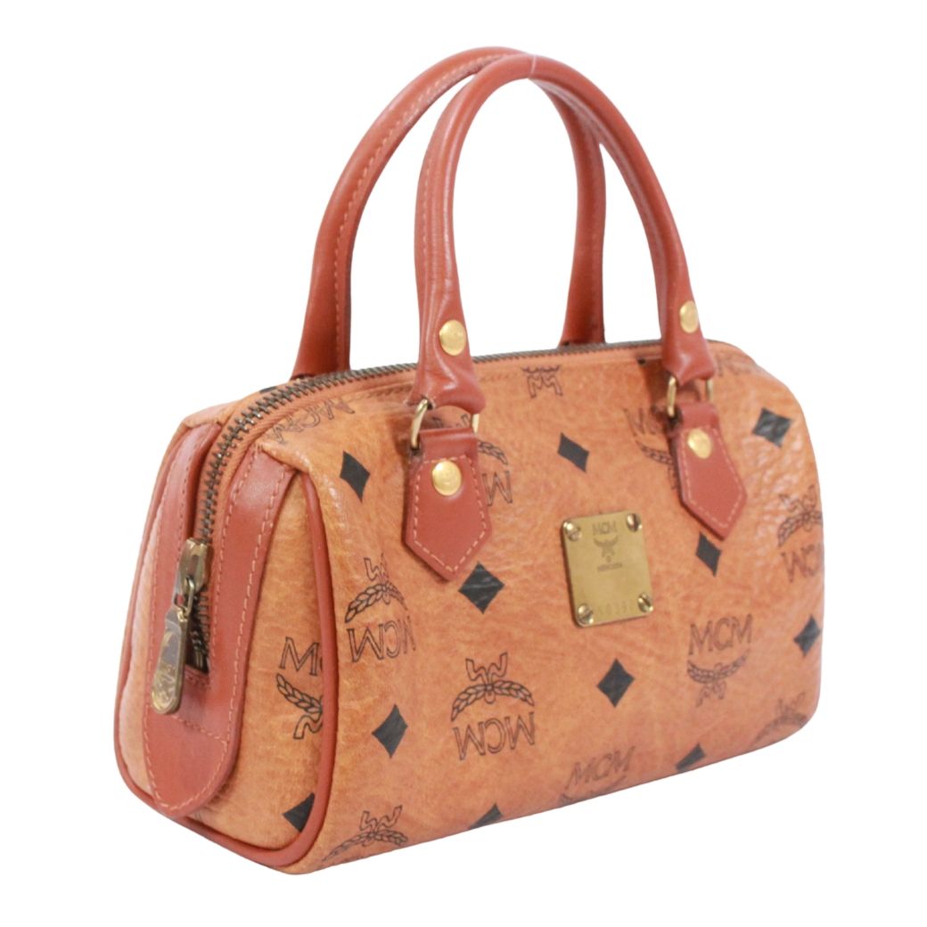新着】MCM ヴィセトス ミニボストンバッグ レザー ブラウン ショルダー