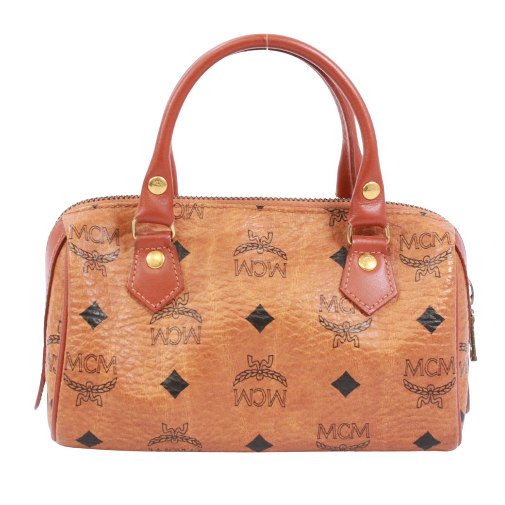 新着】MCM ヴィセトス ミニボストンバッグ レザー ブラウン ショルダー