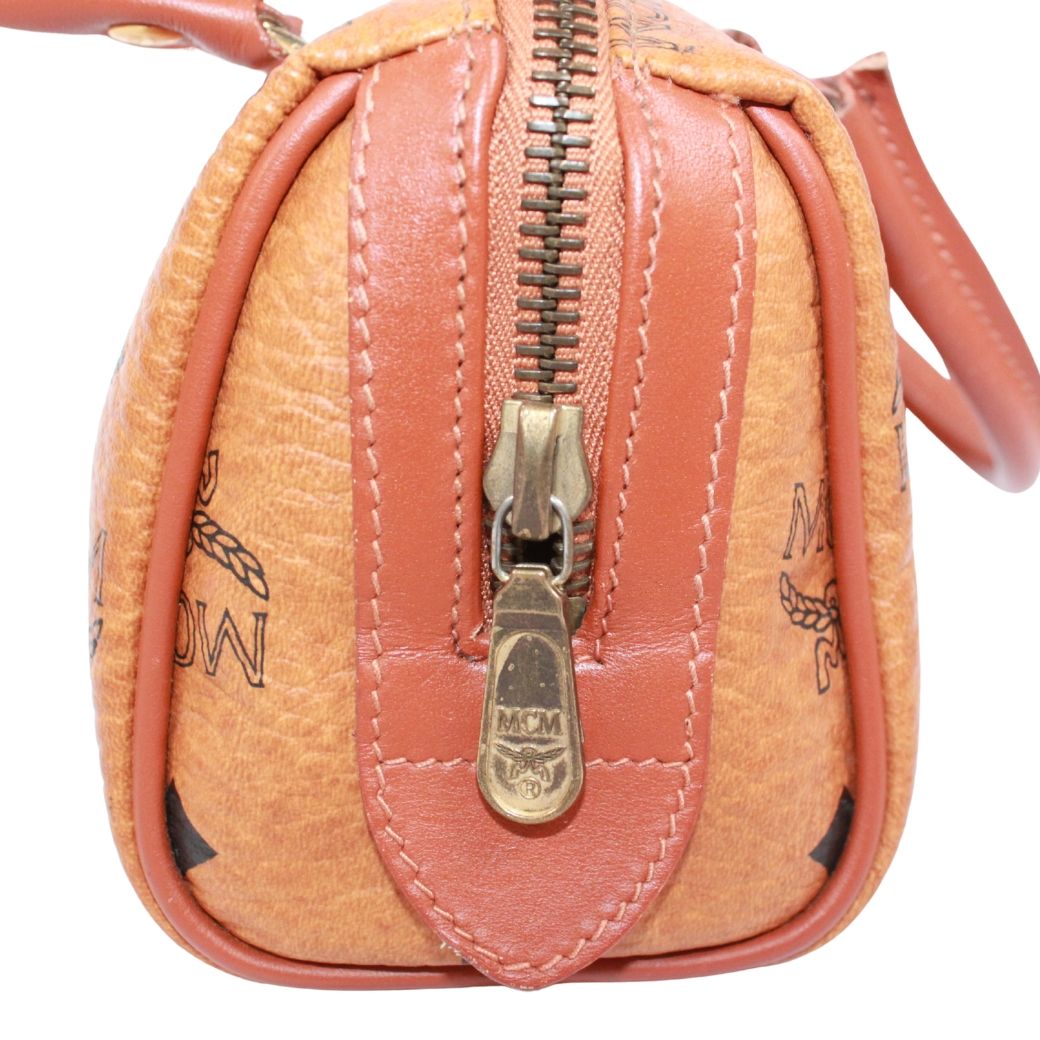 新着】MCM ヴィセトス ミニボストンバッグ レザー ブラウン ショルダー