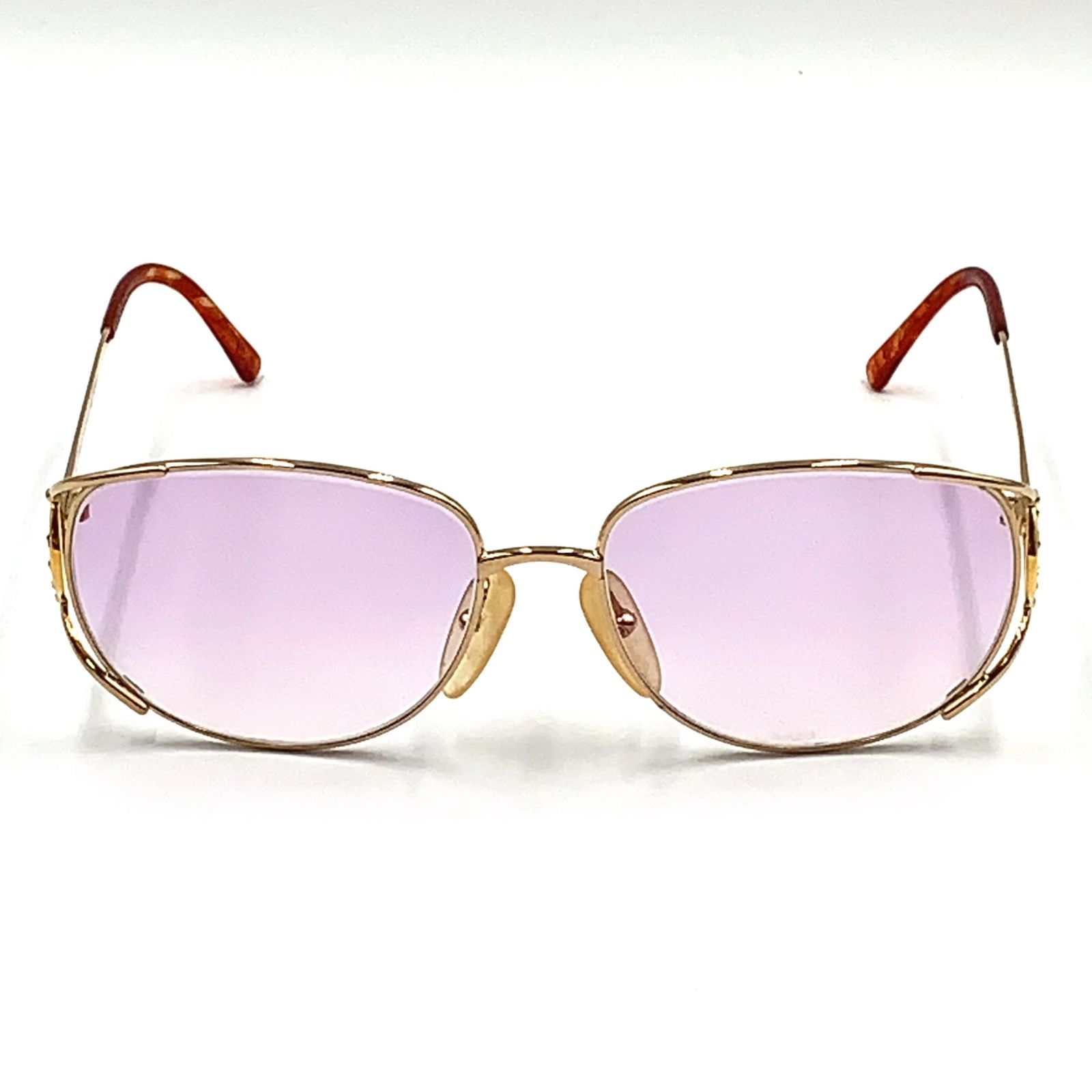 【新着】Christian Dior サイドラインストーン プラスチック、メタル ライトピンク サングラス ゴールド 2795A