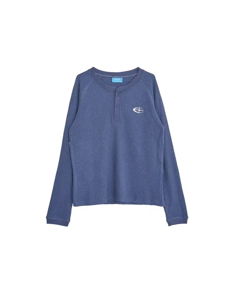 XL キングワッフル ロングスリーブ Tシャツ (ブルーグレー)