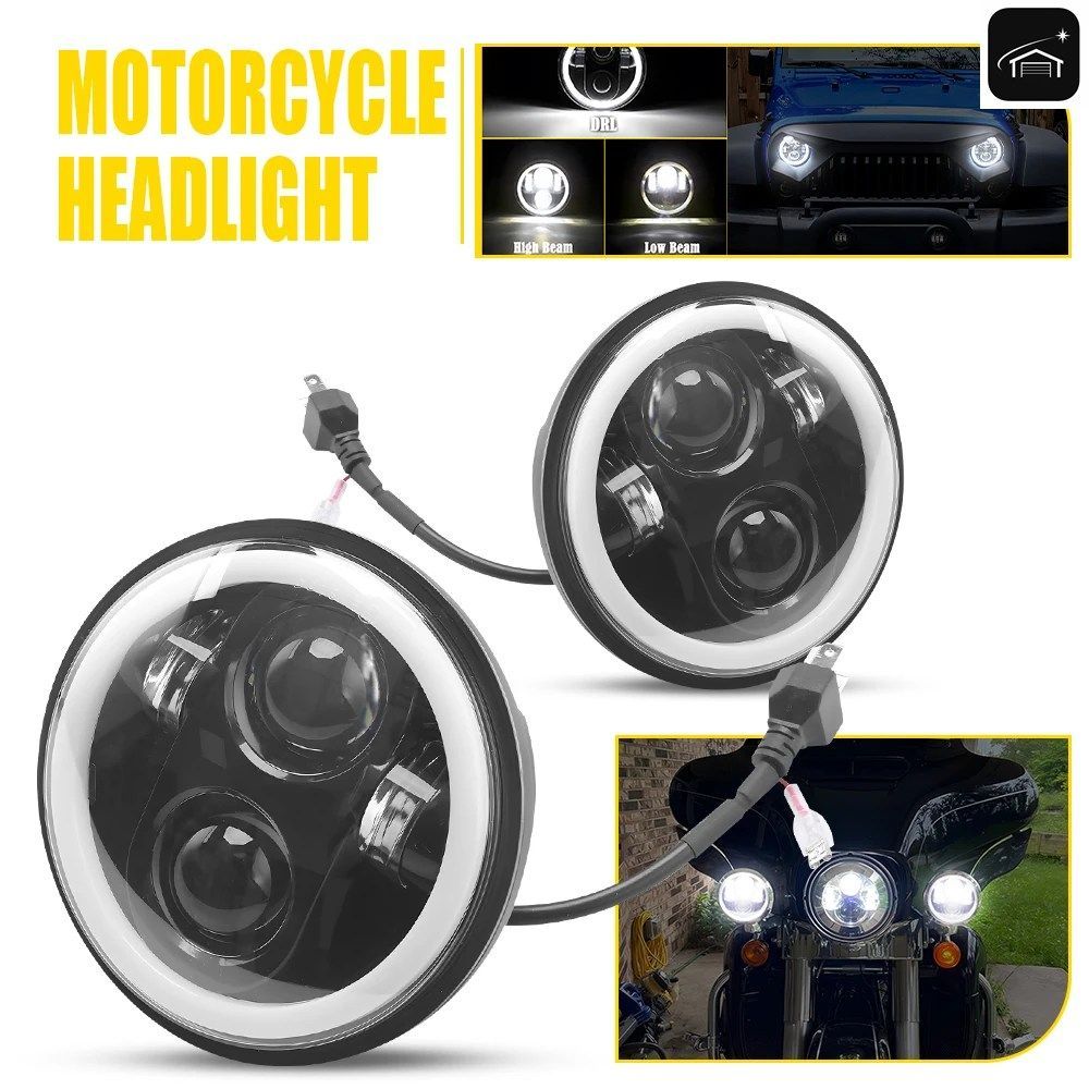 2個入り 5.7インチ 5.75インチ 60W ラウンド エンジェルアイ オートバイ ヘッドライト DRL BMW E34 E30 E32 VAZ 2106 JEEP WRANGLER 1997-2