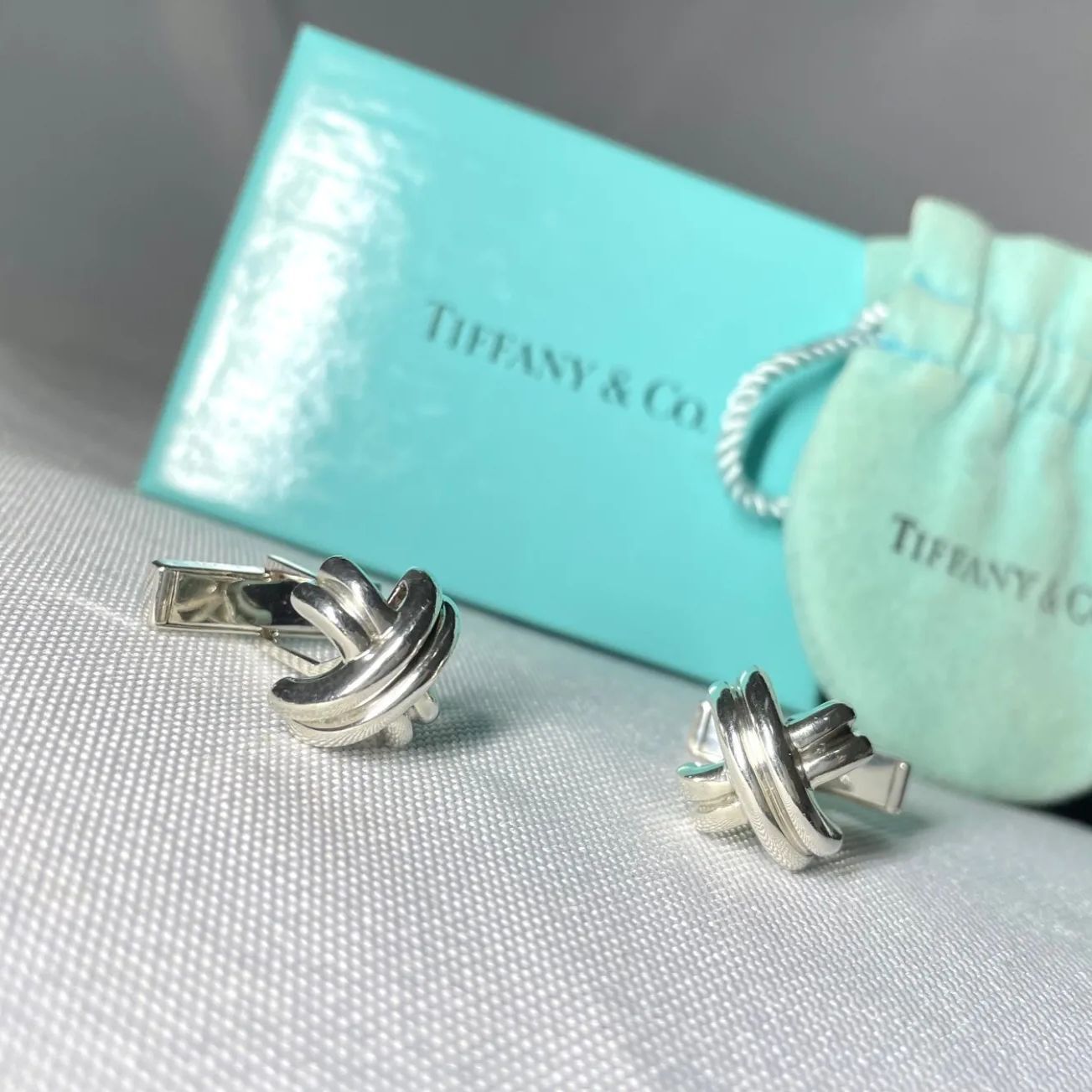 超美品　ティファニー　シグネチャー　クロスX　シルバー　カフス 廃盤 Tiffany ティファニー シグネチャークロス スターリングシルバー