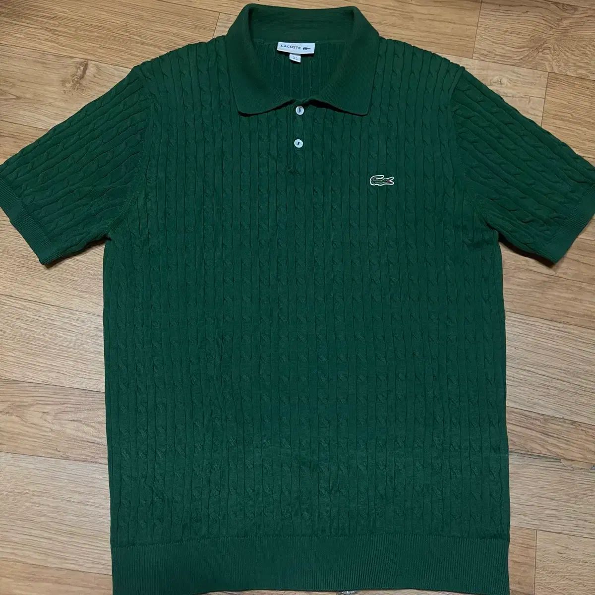 ラコステ ケーブル セーター ポロ カラーTシャツ グリーン 100サイズ（4サイズ）