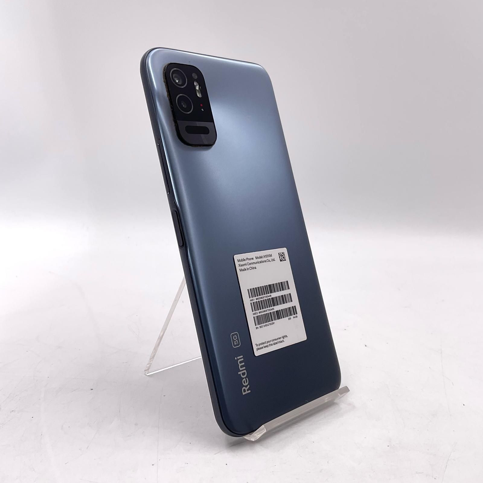 【全額返金保証】【最速発送】Xiaomi Redmi Note 10T 64GB アジュールブラック Softbank SIMフリー A101XM 白ロム 動作確認済